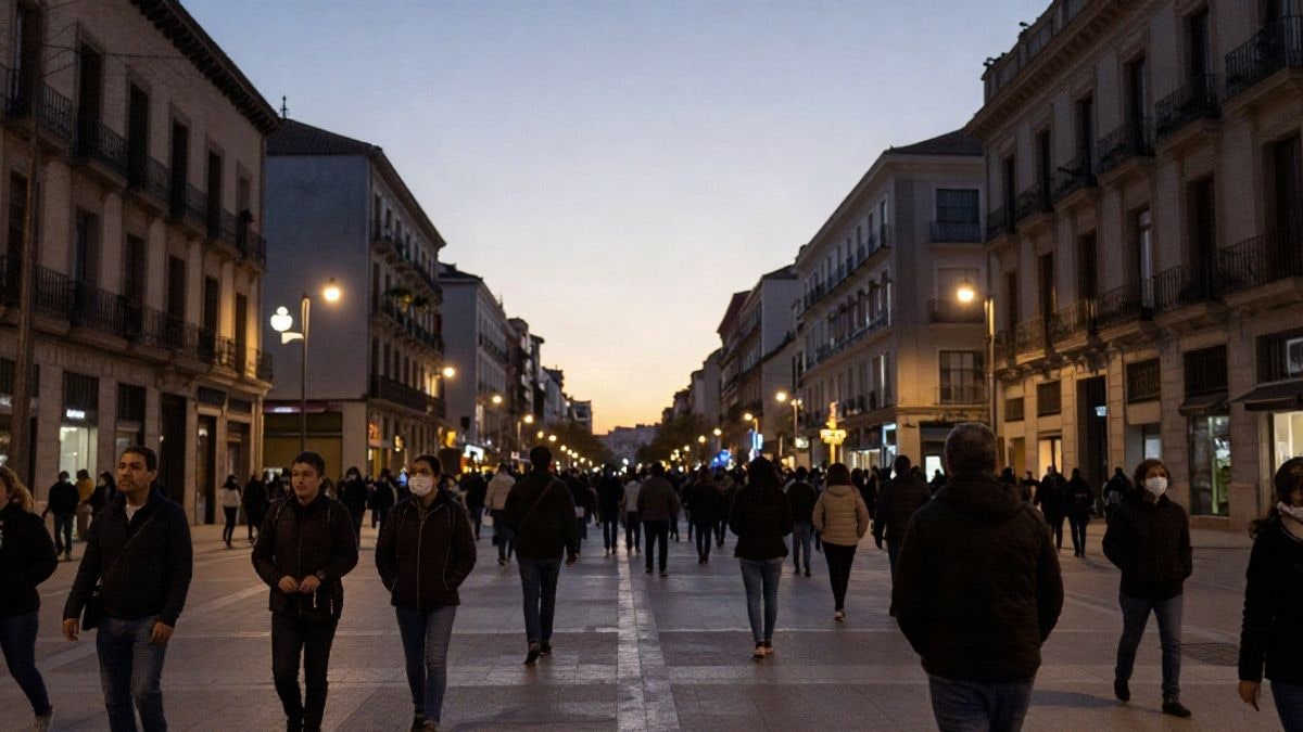 Imagen ilustrativa: una plaza urbana al atardecer con líneas que convergen hacia el fondo, sin personas ni monumentos identificables.