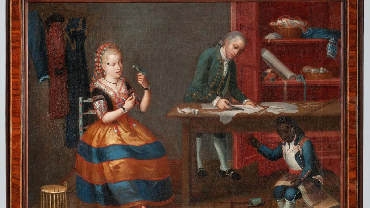 Imagen ilustrativa: sala de museo con cuadros enmarcados en la pared y luz cálida lateral
