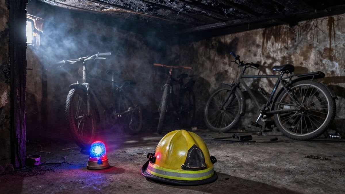 Imagen ilustrativa: interior de un trastero subterráneo con bicicletas quemadas y restos de humo