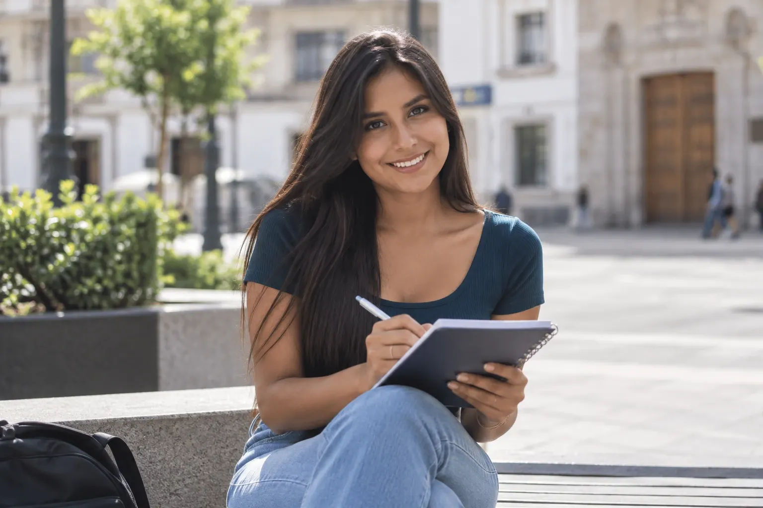 Chica con libreta.