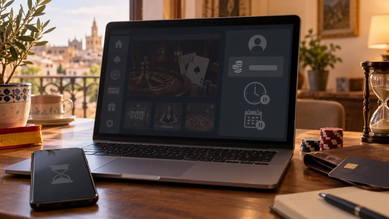 Portátil con un casino online abierto
