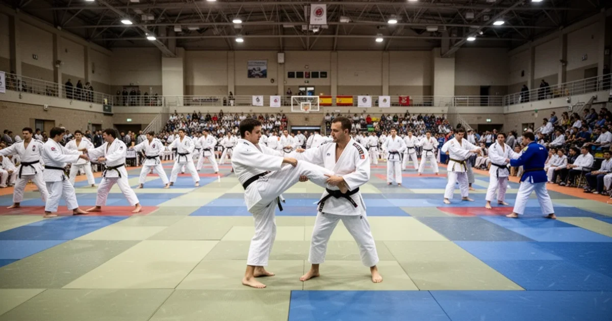 Polideportivo Paco Sedano durante un evento deportivo relacionado con el judo
