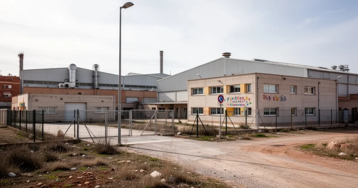 Vista del área industrial donde está ubicado el nuevo centro para niños migrantes en La Cantueña.