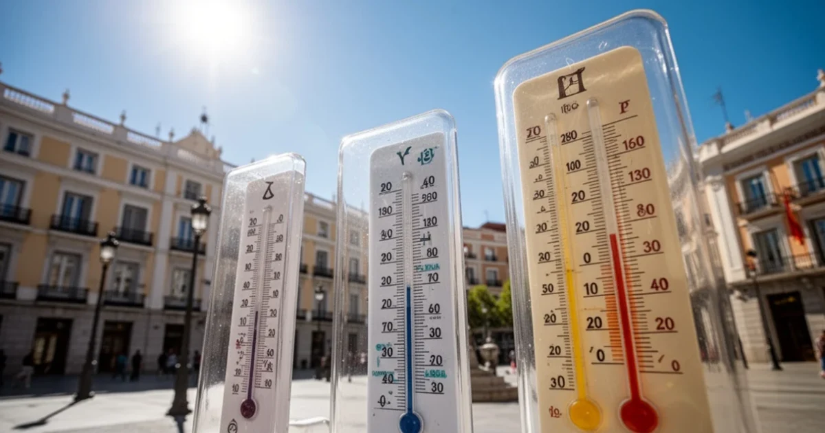 Día soleado en Madrid con termómetros marcando altas temperaturas