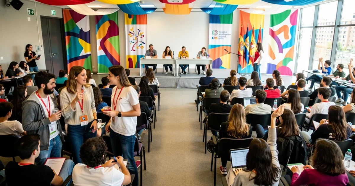 Congreso político juvenil en Valladolid con ambiente dinámico