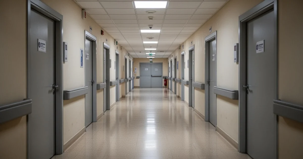 Instalaciones vacías de un centro sanitario durante la pandemia