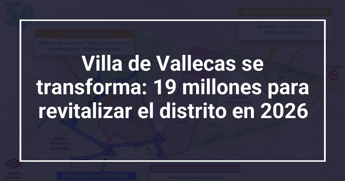 Villa de Vallecas se transforma: 19 millones para revitalizar el distrito en 2026