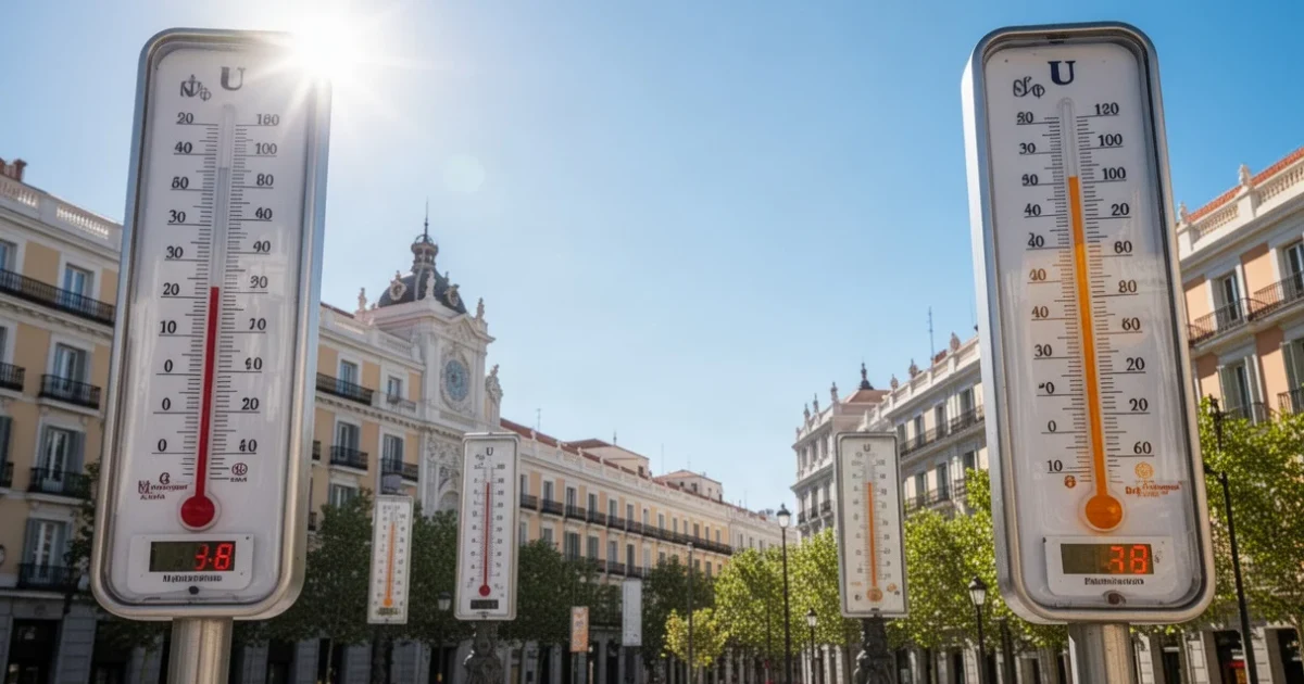 Día soleado en Madrid con cielos despejados