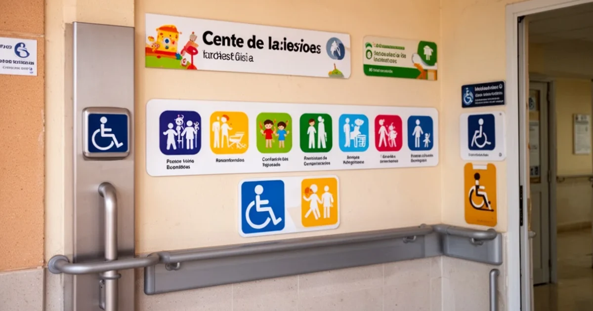 Señalética inclusiva del Fuenlis Club diseñada para facilitar la orientación infantil