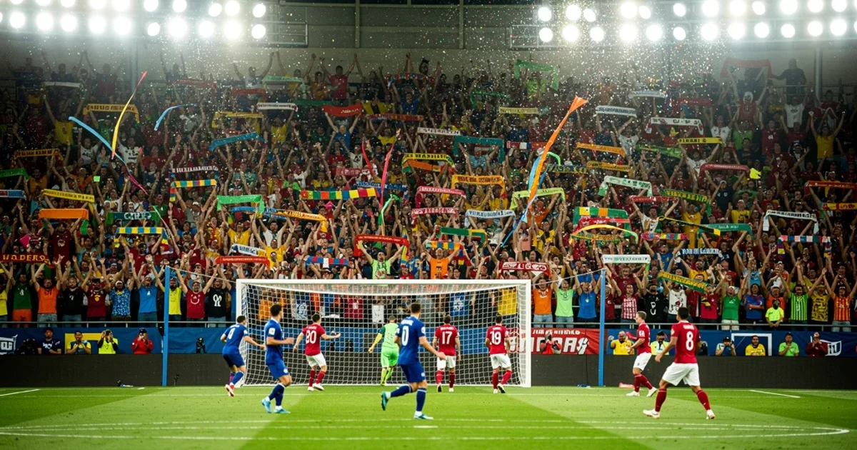 Estadio lleno durante un partido del Mundial 2023 entre Alemania y Curazao.