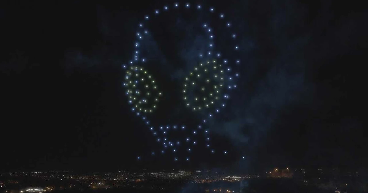Brunete se ilumina con un espectáculo de drones que redefine la celebración local