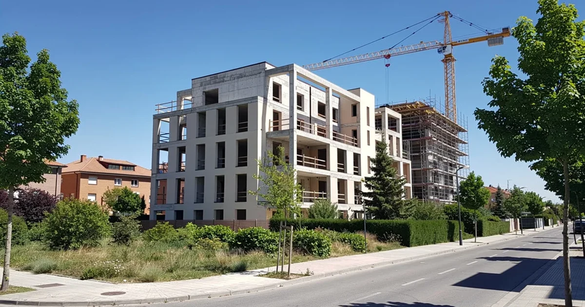 Edificio residencial moderno en construcción en San Sebastián de los Reyes