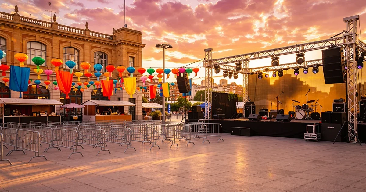 Escenario preparado para el concierto en La Verbena de Zalando en Madrid