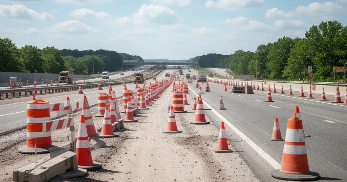 Obras viales en un tramo afectado por rehabilitación
