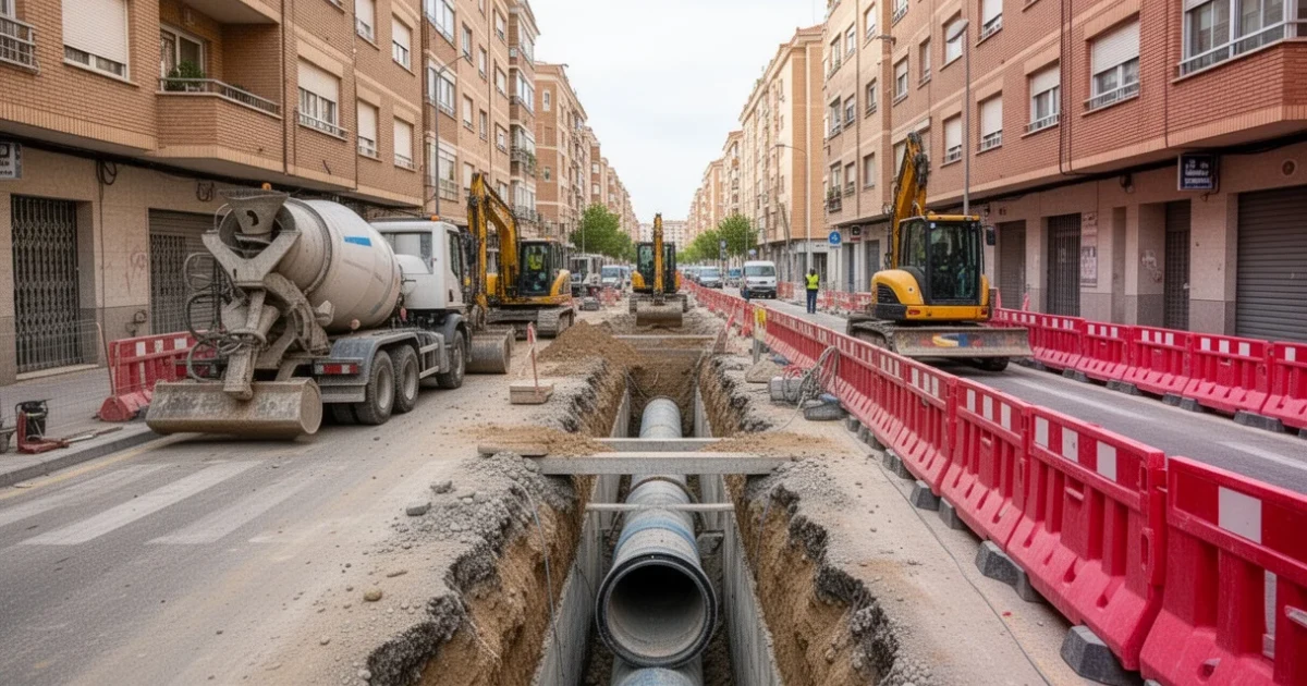 Obras urbanas para mejorar la red sanitaria en Fuenlabrada