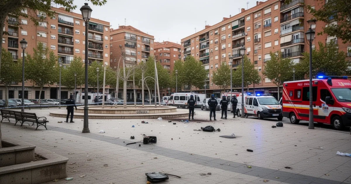Plaza Pau Casals vacía tras el tiroteo ocurrido recientemente
