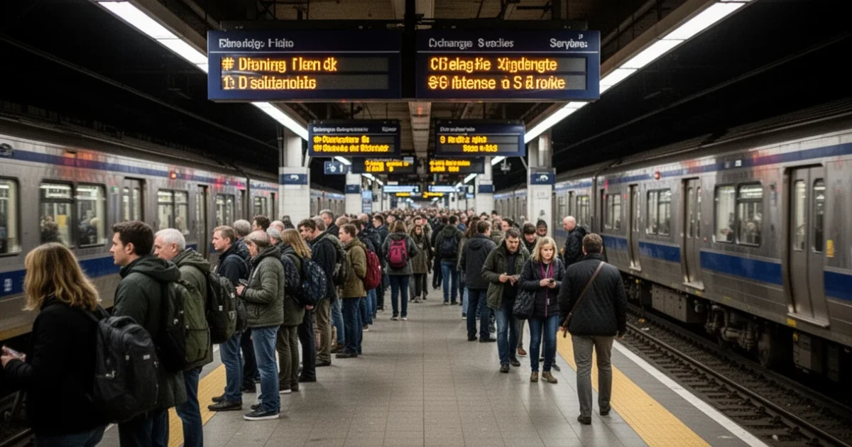 Andenes abarrotados en la estación de Parla durante horas punta