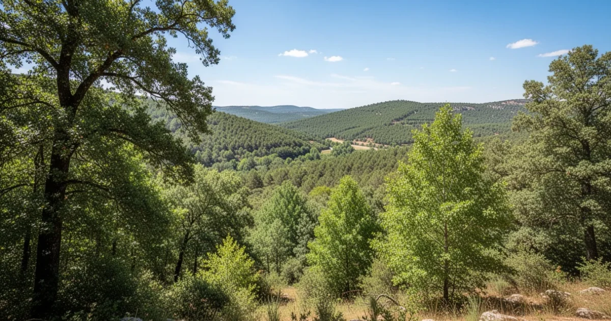 Paisaje forestal veraniego en la Comunidad de Madrid