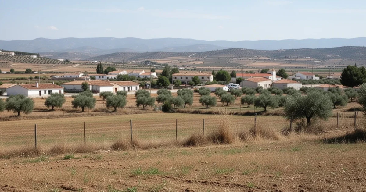 Paisaje rural donde fue encontrado el cuerpo enterrado