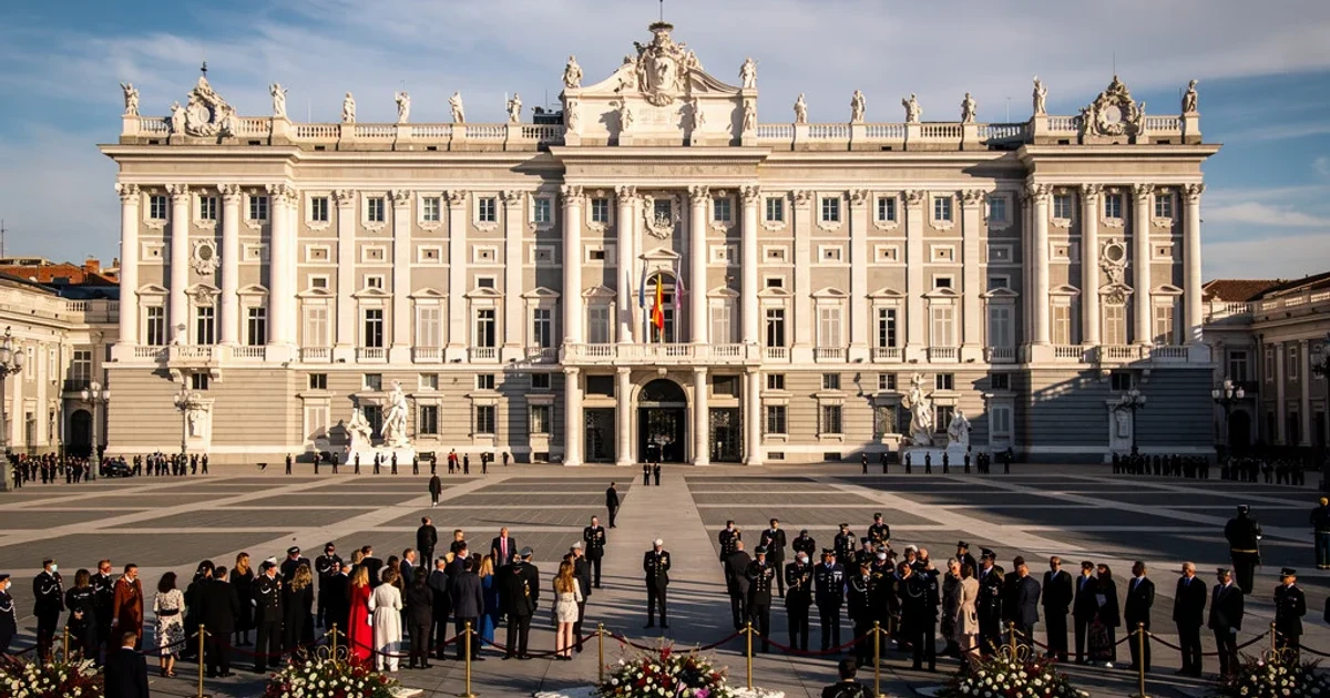 Vista del Palacio Real durante un evento oficial