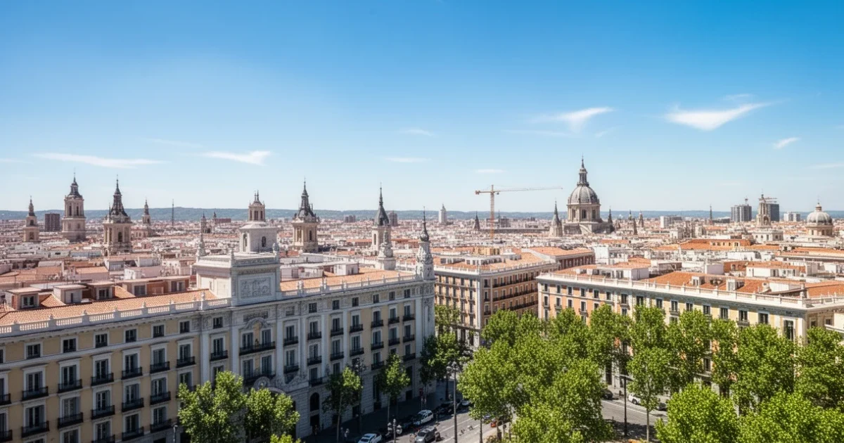 Día soleado en Madrid con cielos despejados y altas temperaturas