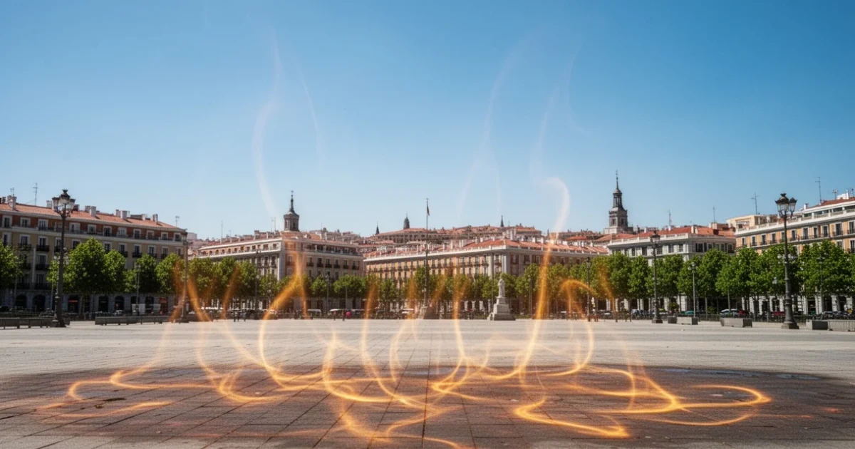 Cielo despejado sobre Madrid durante una ola de calor