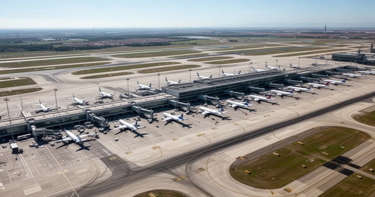 Vista aérea del aeropuerto Adolfo Suárez Madrid-Barajas