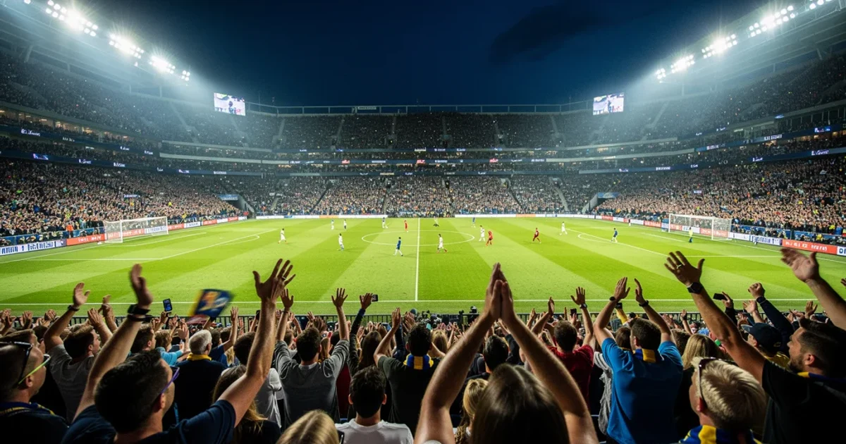 Aficionados celebrando en el Toronto Stadium durante el partido entre Canadá y Bosnia.