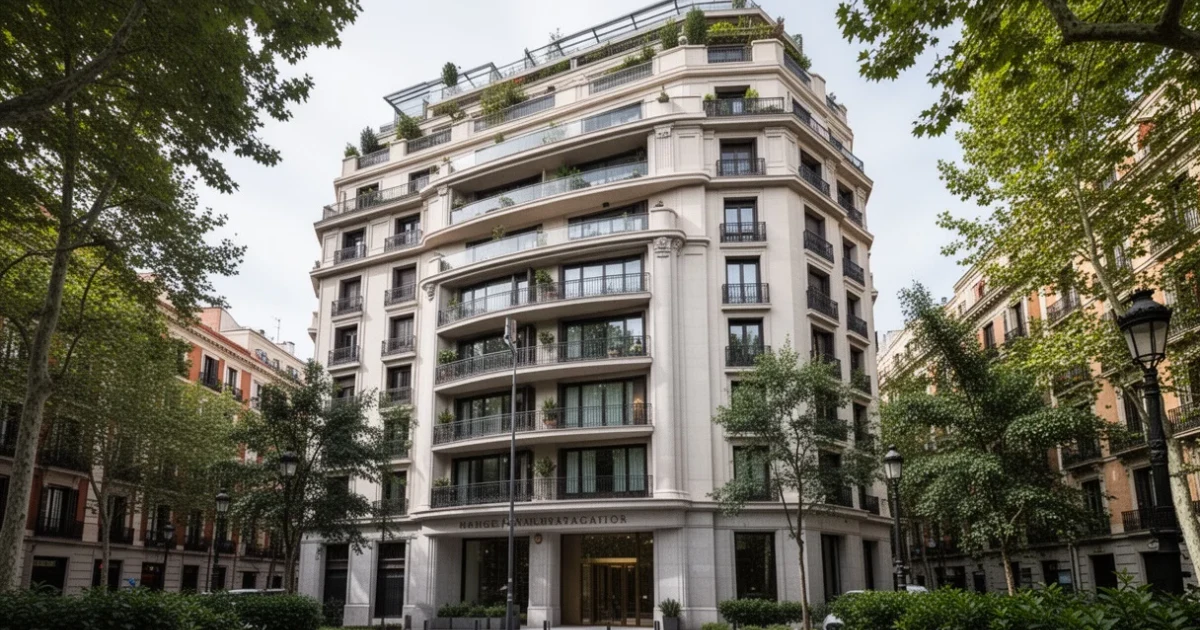 Edificio moderno en Chamberí donde se adquirió un ático para uso institucional