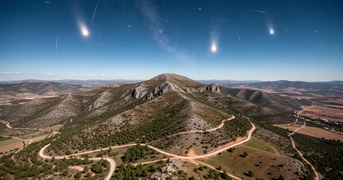 Vista aérea despejada de la Sierra Norte durante un evento astronómico