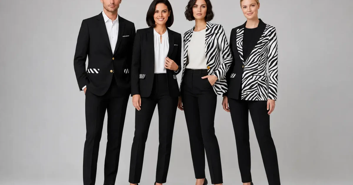 Modelos con vestimenta de empresa