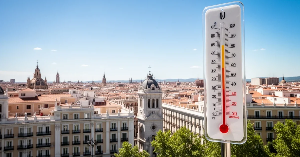 Día soleado en Madrid con cielos despejados y termómetros marcando altas temperaturas