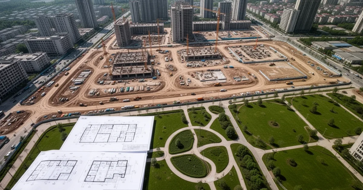 Vista aérea del sitio urbanístico 'Puerta de Madrid' en Leganés