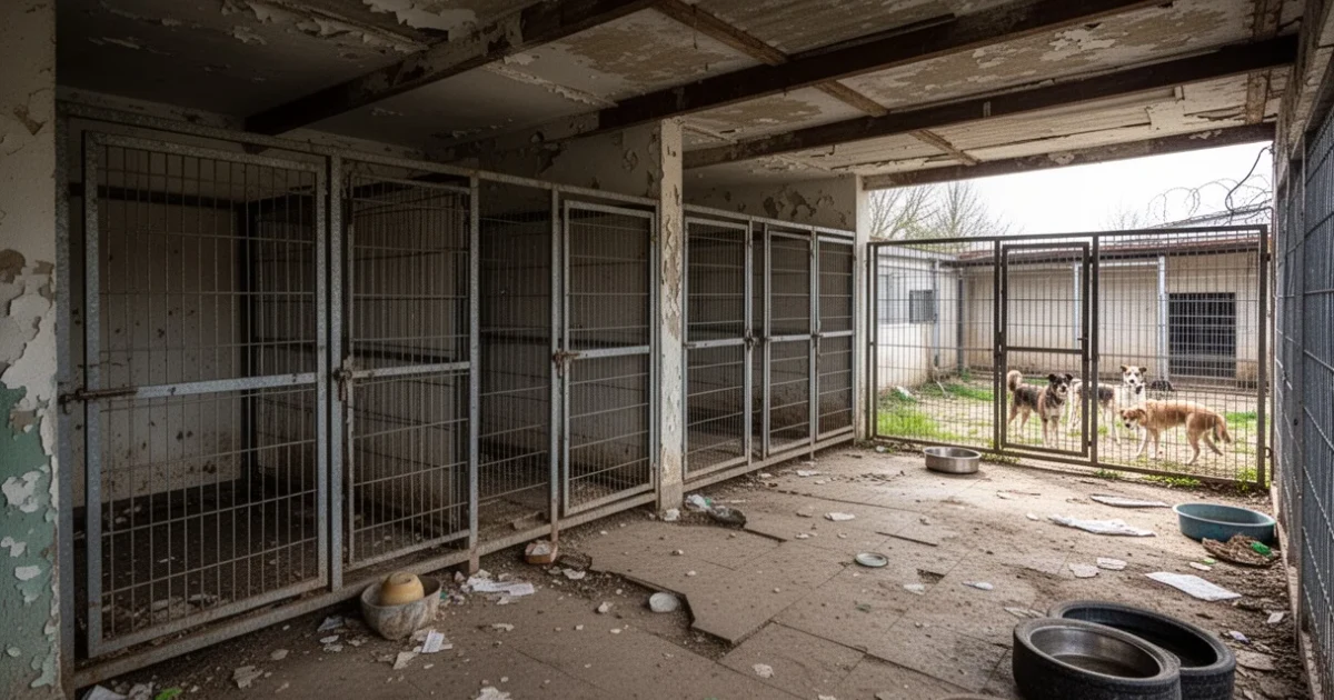 Instalaciones vacías del centro de protección animal en Leganés