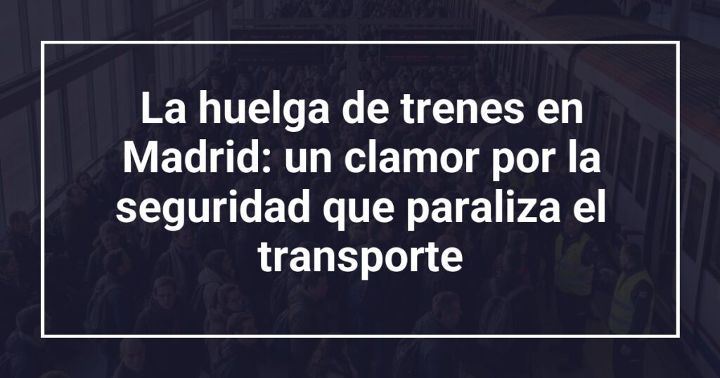 La huelga de trenes en Madrid: un clamor por la seguridad que paraliza el transporte