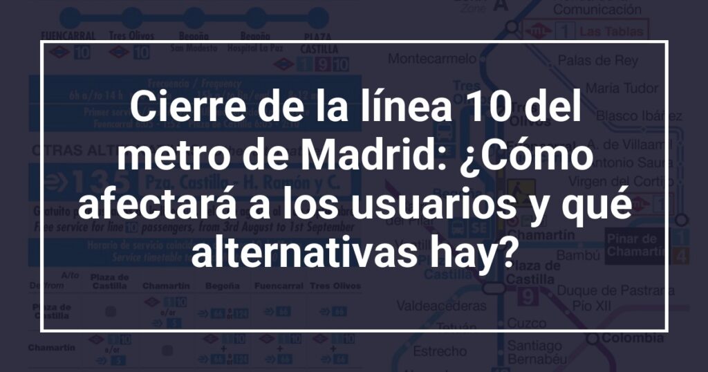 Cierre de la línea 10 del metro de Madrid: ¿Cómo afectará a los ...
