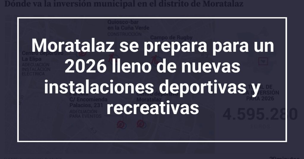 Moratalaz se prepara para un 2026 lleno de nuevas instalaciones deportivas y recreativas